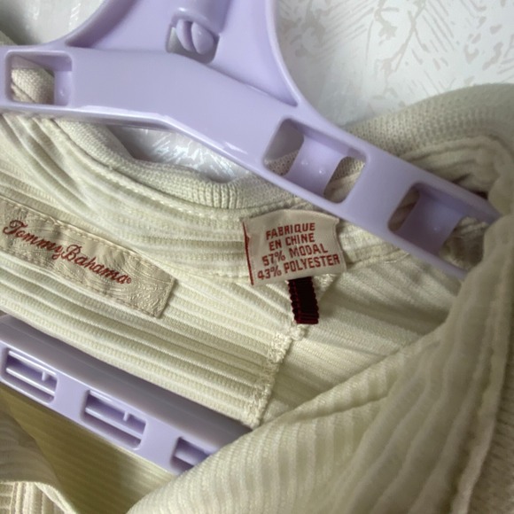 Tommy Bahama Womens Ivory Shadow Striped‎ Preppy Classic Polo Shirt Size XL - Picture 4 of 12